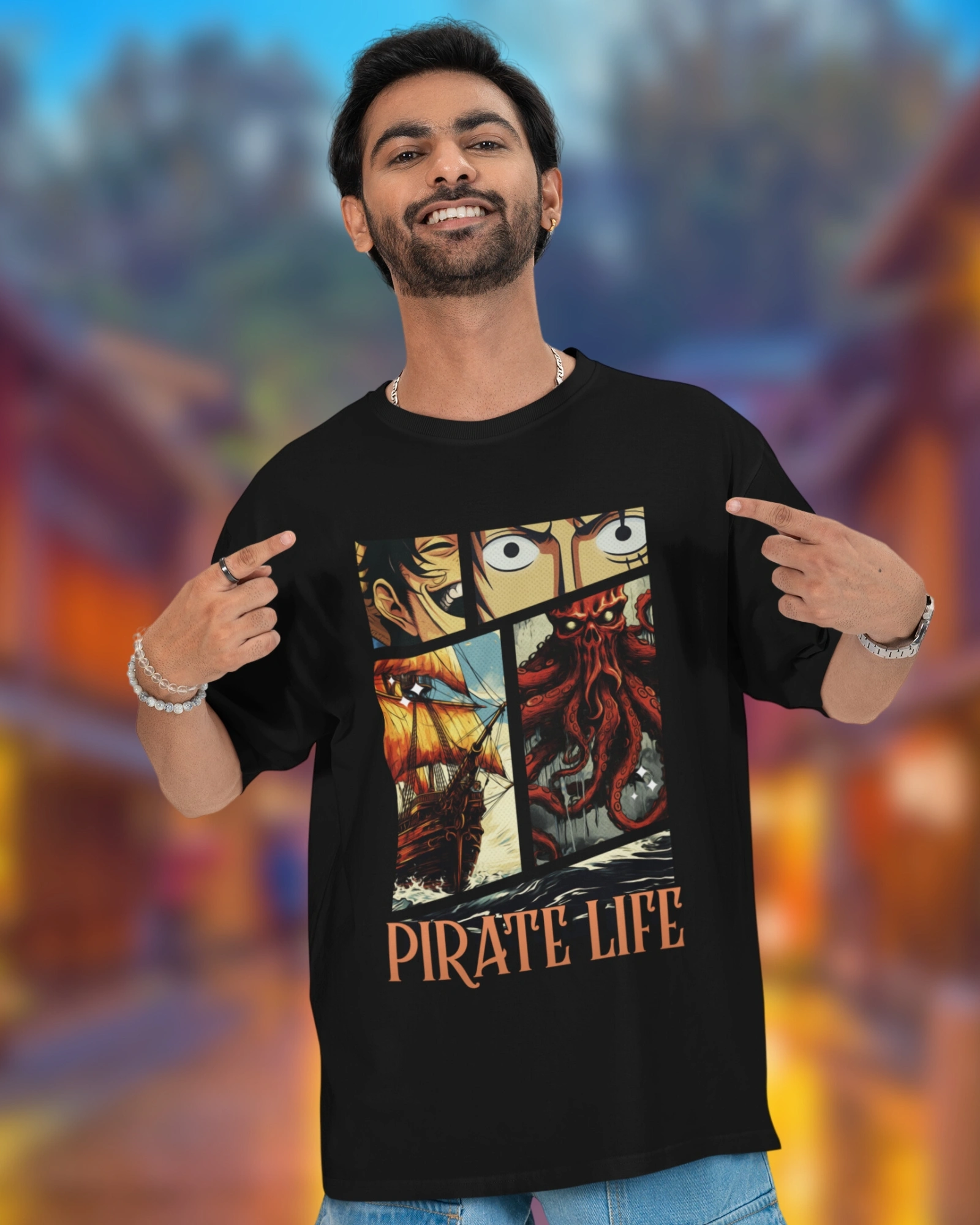 Pirate Life Black T Shirt (4) Pirate Life Black T Shirt - Image 1