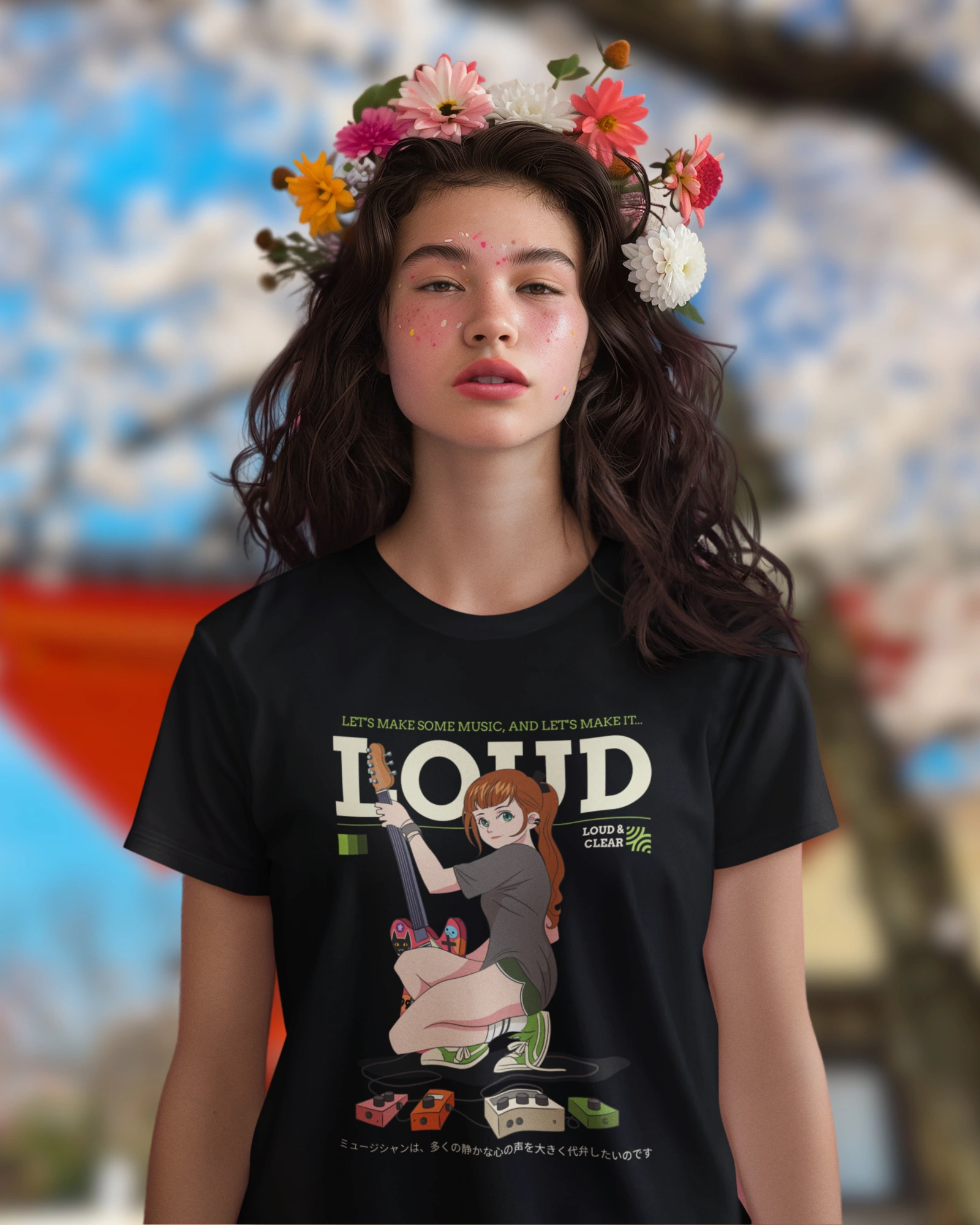 Music Anime Graphic black T shirt Music Anime Graphic Women T shirt - Image 1